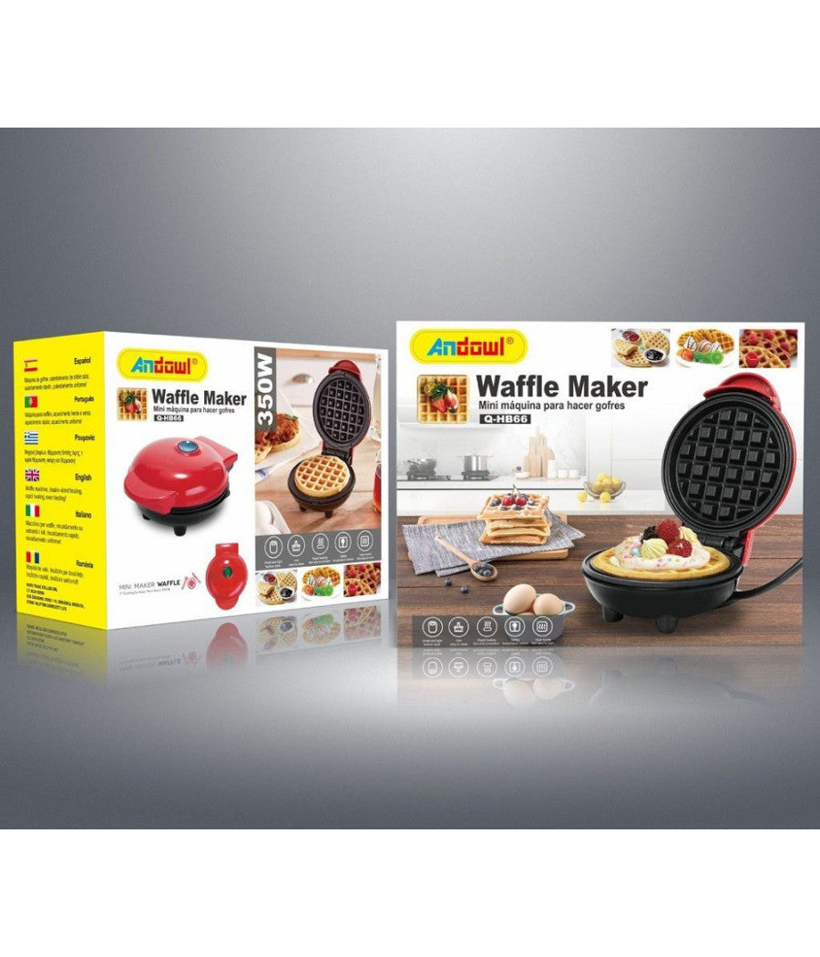 Mini Waffle Maker Macchina Antiaderente Per Waffle Cialde Frittelle 350w Q-hb66         