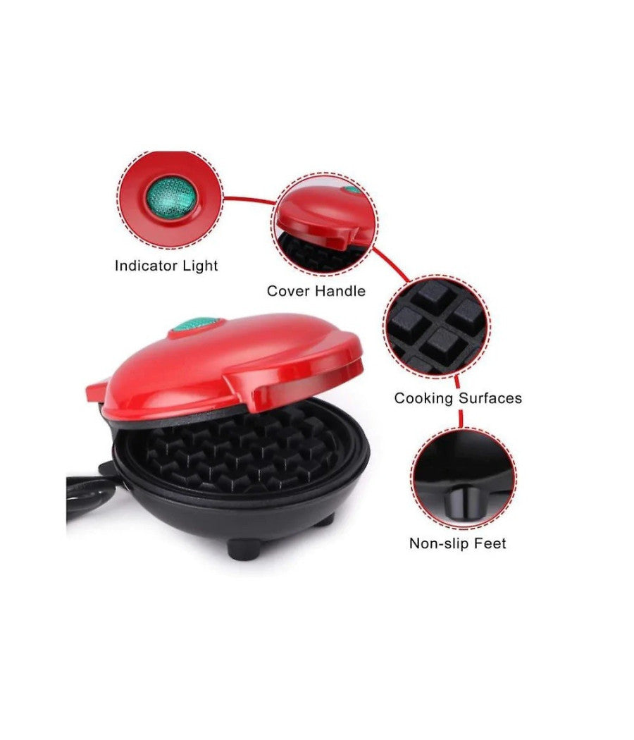 Mini Waffle Maker Macchina Antiaderente Per Waffle Cialde Frittelle 350w Q-hb66         