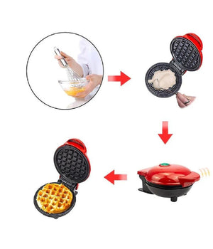 Mini Waffle Maker Macchina Antiaderente Per Waffle Cialde Frittelle 350w Q-hb66         