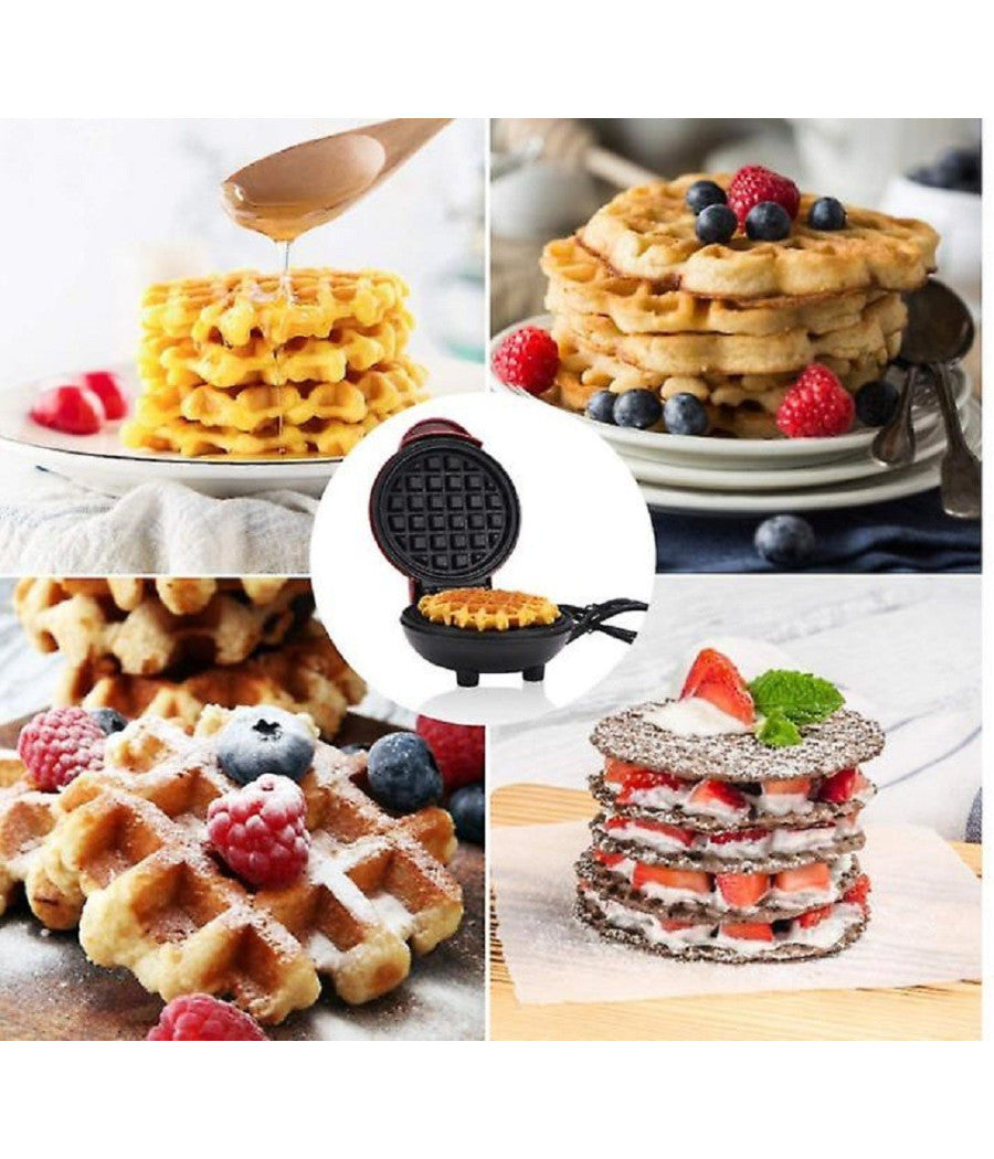 Mini Waffle Maker Macchina Antiaderente Per Waffle Cialde Frittelle 350w Q-hb66         
