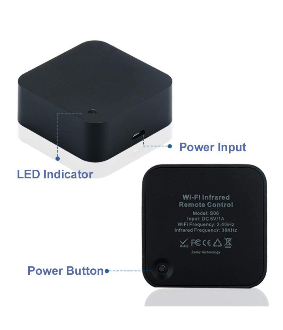 Mini Wifi Ir Remote Control Smart Tv Condizionatori Alexa Google Assist S06         