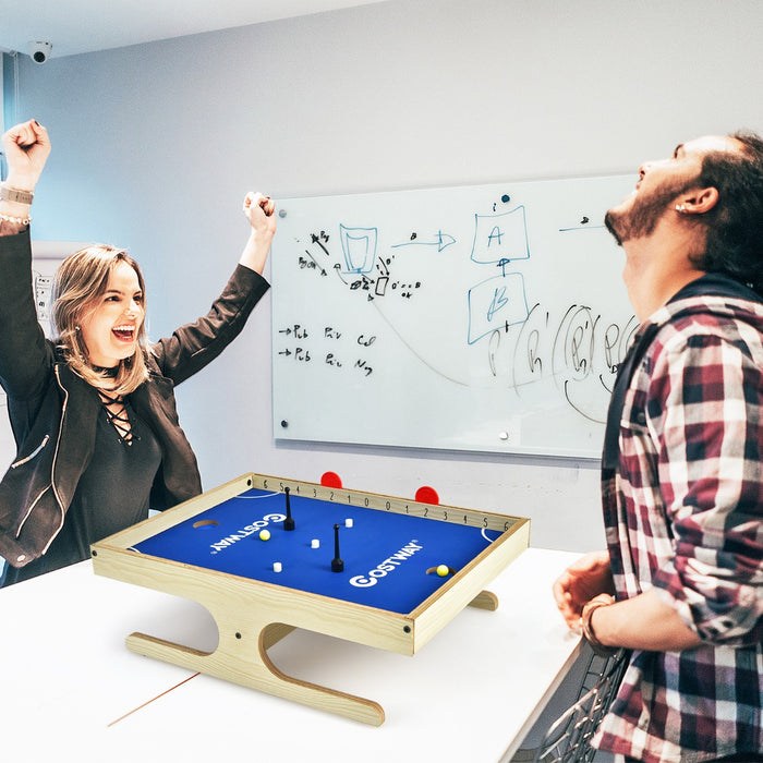 Mini calciobalilla magnetico di legno per bambini e adulti, Tavolo con 2 giocatori 2 palline e 2 maniglie-Stanza dei giochi