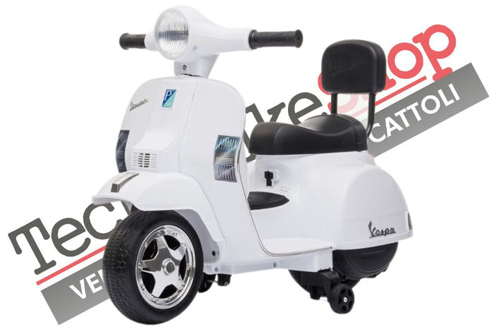 Moto Scooter Elettrico per Bambini Piaggio Mini Vespa PX Small  6V-Bianco