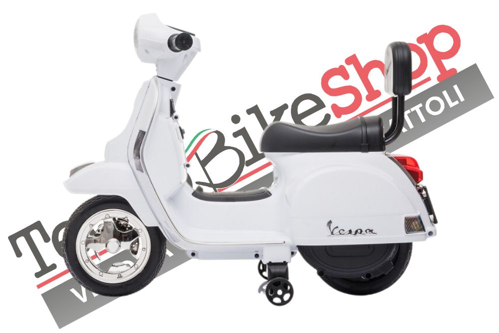 Moto Scooter Elettrico per Bambini Piaggio Mini Vespa PX Small  6V-Bianco