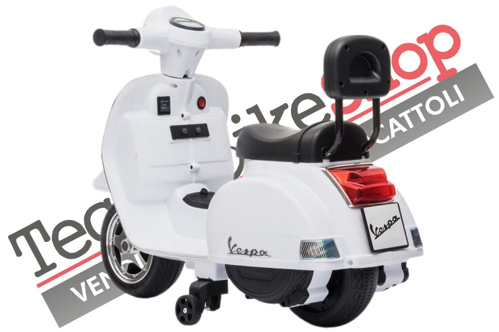 Moto Scooter Elettrico per Bambini Piaggio Mini Vespa PX Small  6V-Bianco