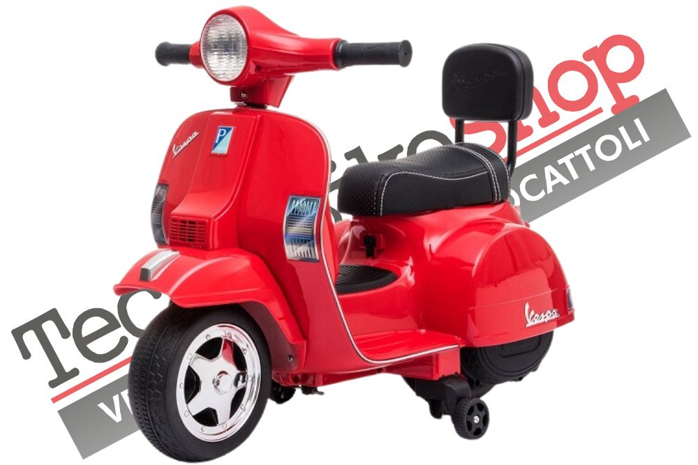 Moto Scooter Elettrico per Bambini Piaggio Mini Vespa PX Small  6V-Rosso