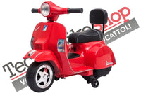 Moto Scooter Elettrico per Bambini Piaggio Mini Vespa PX Small  6V-Rosso