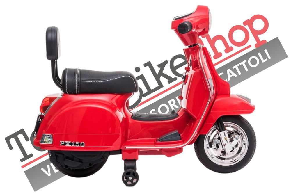 Moto Scooter Elettrico per Bambini Piaggio Mini Vespa PX Small  6V-Rosso