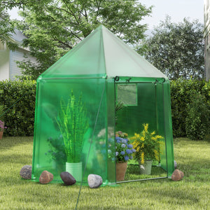 Mini serra portatile per esterno per inverno con copertura in PE per giardino-Serra per entrare porta con cerniera arrotolabile Verde