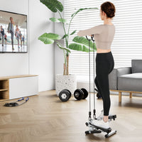 Macchina per scalini con fasce di resistenza altezza regolabile e pedali antiscivolo, Mini stepper per esercizio a casa Bianco-Elliptical