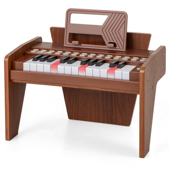 Mini tastiera digitale giocattolo con velocit¨¤ e volume regolabili, Mini tastiera pianoforte per bambini a 25 tasti Marrone-Tastiere elettriche