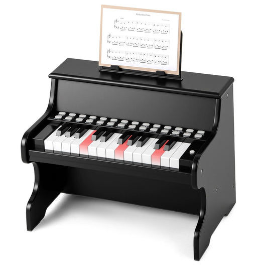Mini tastiera pianoforte digitale in legno con modalit¨¤ insegnamento, Mini tastiera pianoforte 25 tasti bambini Nero-Tastiere elettriche