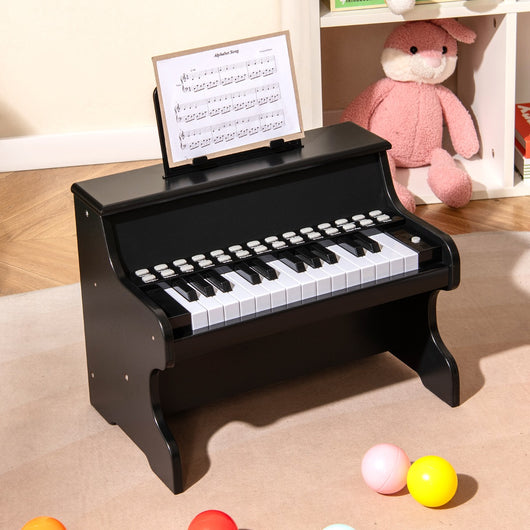 Mini tastiera pianoforte digitale in legno con modalit¨¤ insegnamento, Mini tastiera pianoforte 25 tasti bambini Nero-Tastiere elettriche