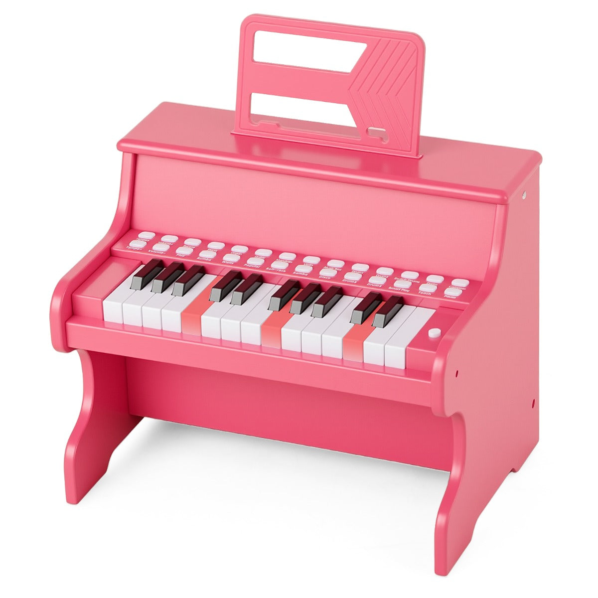 Mini tastiera pianoforte digitale in legno con modalit¨¤ insegnamento, Mini tastiera pianoforte 25 tasti bambini Rosa-Tastiere elettriche