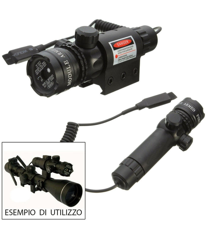 Mirino Ottico Cannocchiale Puntatore Laser Di Precisione Per Fucile Softair         