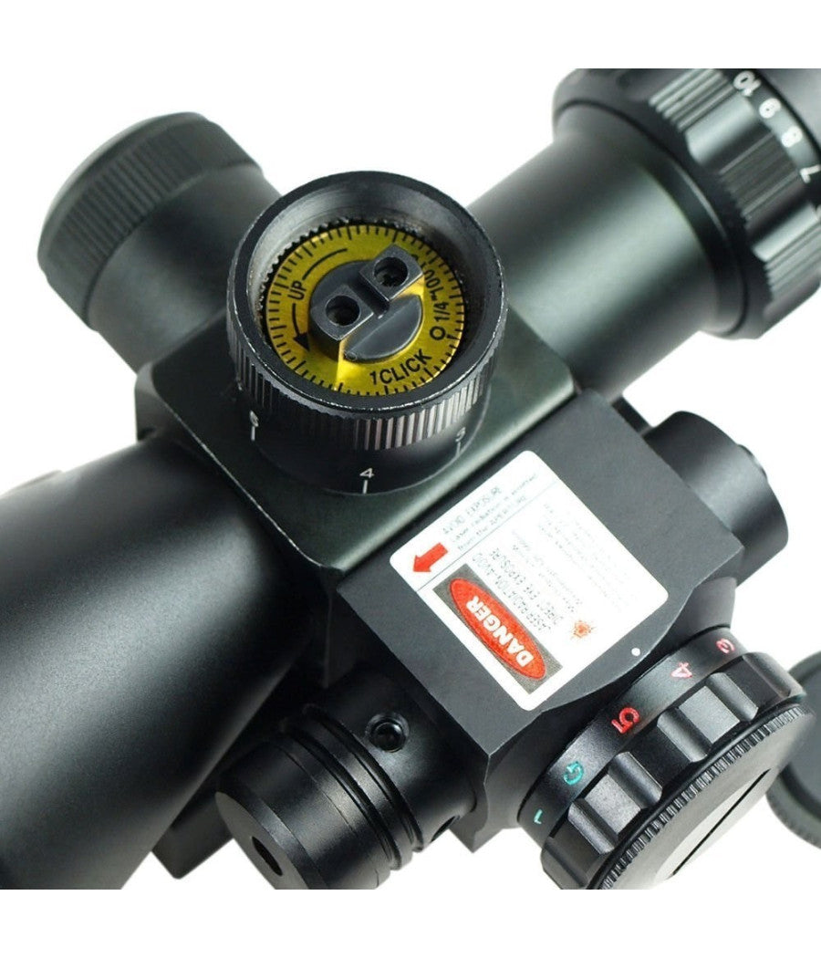 Mirino Ottico Di Precisione Con Reticolo Illuminato 2.5-10x40 Puntatore Laser         