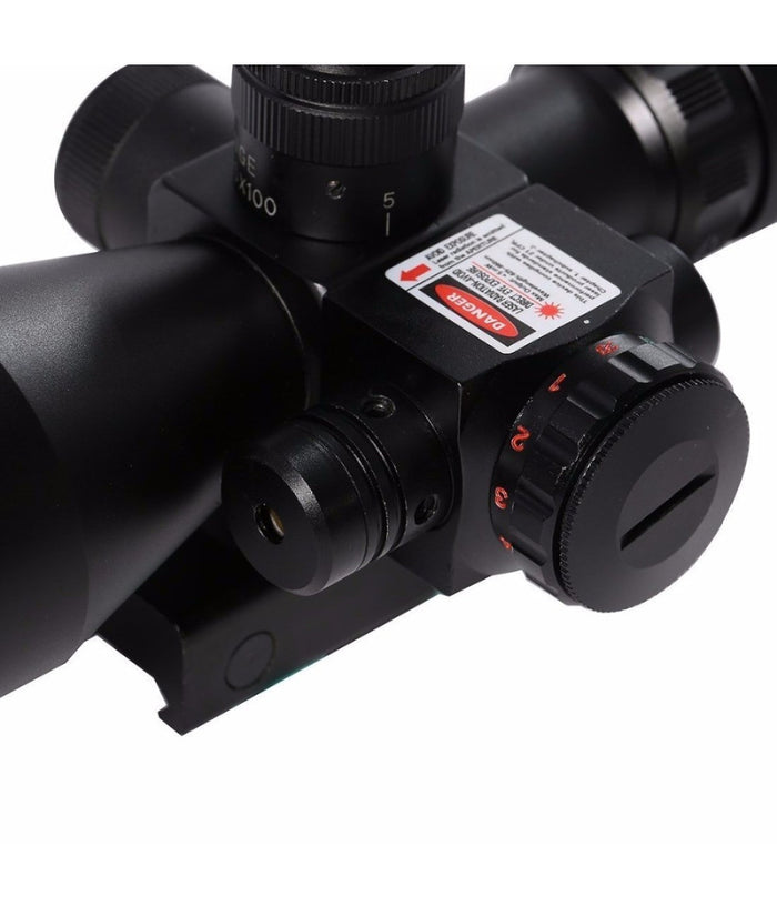 Mirino Ottico Di Precisione Con Reticolo Illuminato 2.5-10x40 Puntatore Laser         