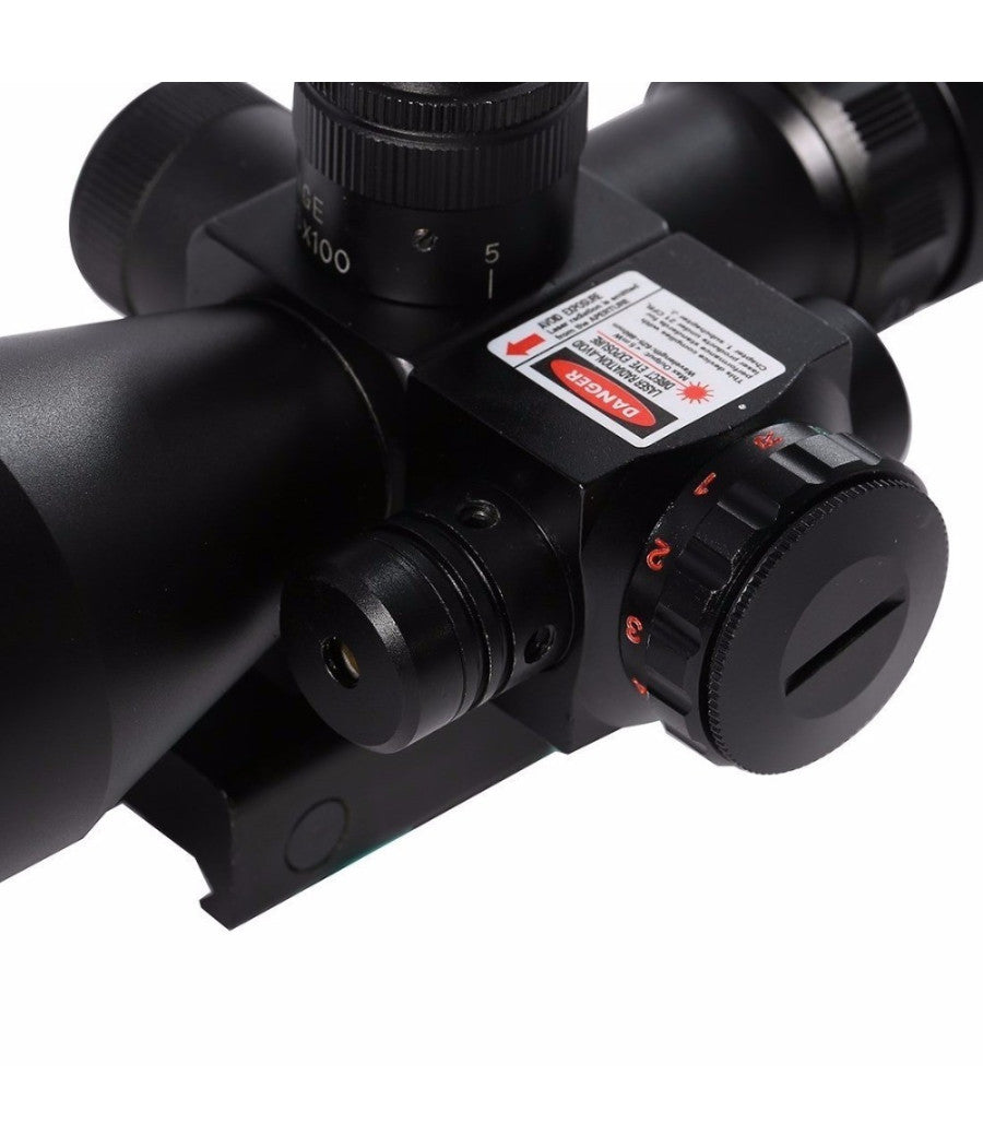Mirino Ottico Di Precisione Con Reticolo Illuminato 2.5-10x40 Puntatore Laser         