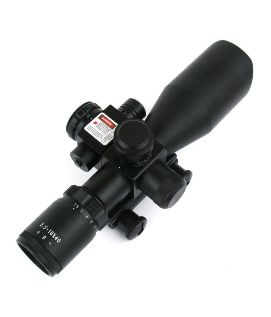 Mirino Ottico Di Precisione Con Reticolo Illuminato 2.5-10x40 Puntatore Laser         