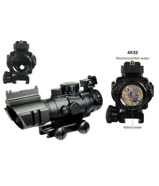 Mirino Ottico Di Precisione Per Carabina Fucile Con Reticolo Illuminato 4x32         