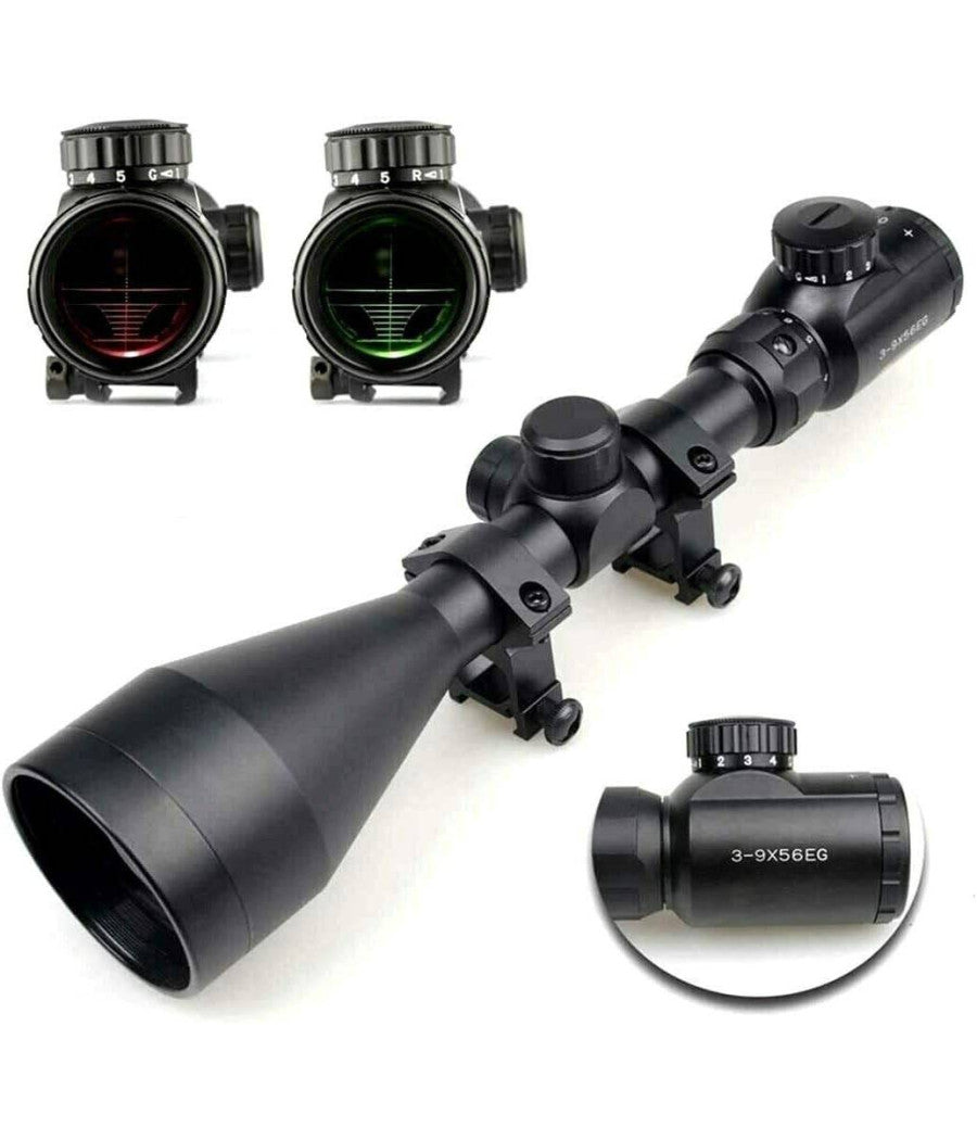 Mirino Ottico Di Precisione Per Fucile Carabina Con Reticolo Illuminato 3-9x56eg         