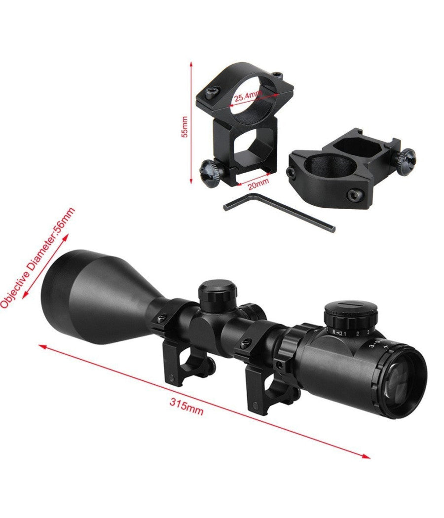 Mirino Ottico Di Precisione Per Fucile Per Carabina Reticolo Illuminato 3-9x56e         