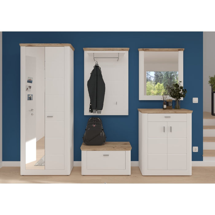 Specchio CAMPAGNA bianco e rovere – 77x87 cm, stile campagna