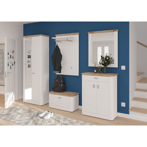 Specchio CAMPAGNA bianco e rovere – 77x87 cm, stile campagna