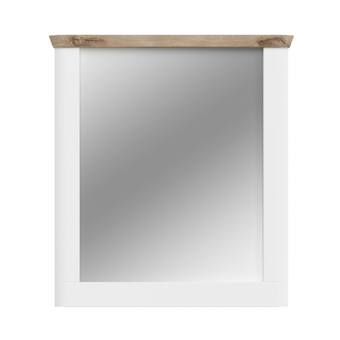 Specchio CAMPAGNA bianco e rovere – 77x87 cm, stile campagna