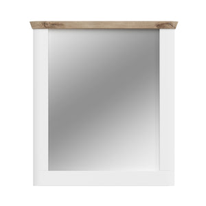 Specchio CAMPAGNA bianco e rovere – 77x87 cm, stile campagna