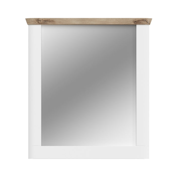 Specchio CAMPAGNA bianco e rovere – 77x87 cm, stile campagna