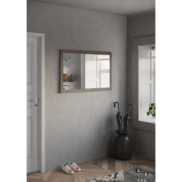 Specchio d'ingresso design, 110x68 cm, collezione KEY, contorno marrone