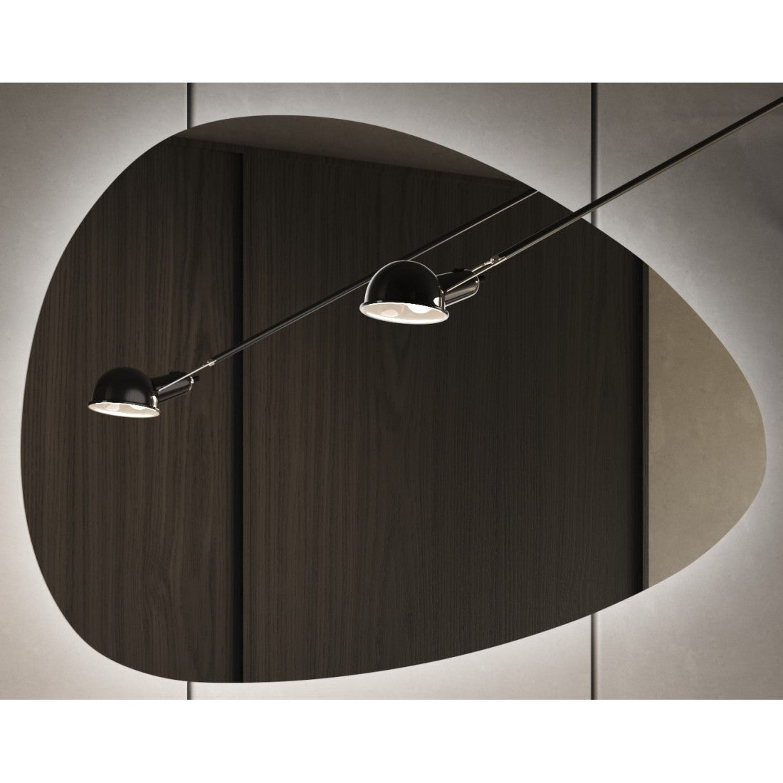 Specchio design retroilluminato, 67x100 cm, collezione KUBRICK