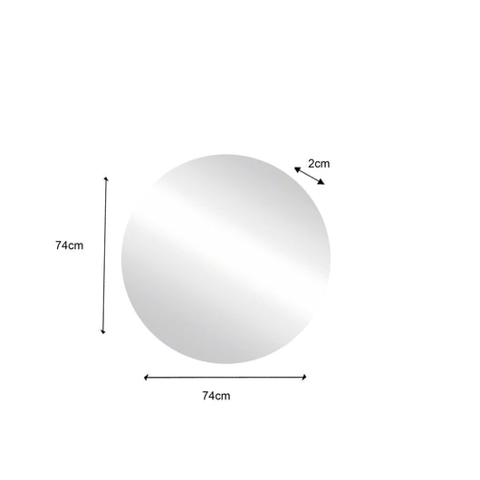 Specchio design retroilluminato, 74x74 cm, collezione BURA