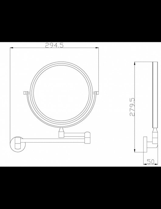 Specchio da parete doccia COLORADO 29,45x 27,95 x5 cm