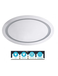 Specchio ovale 80x50 cm con luce LED e sensore di movimento