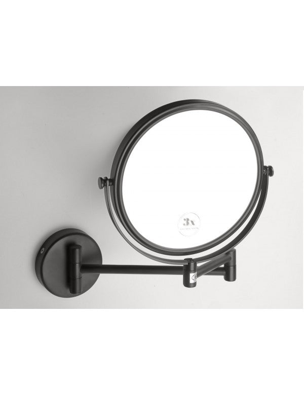 Specchio ingranditore rotondo DARK in ottone nero / ø 19cm