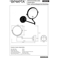Specchio ingranditore rotondo DARK in ottone nero / ø 19cm