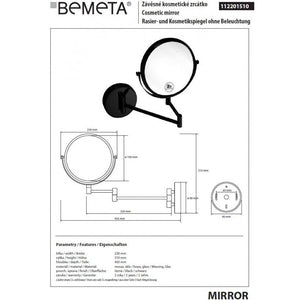 Specchio ingranditore rotondo DARK in ottone nero / ø 19cm
