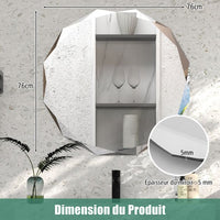 Specchio per trucco a parete Specchio decorativo senza cornice 76 cm Antideflagrante Bordi smussati unici Argento lucido Qualità Premium 20_0008908