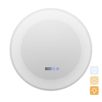 Specchio da bagno Ø 60 cm con motivo LED antiappannamento 3 colori funzione memory display ora temperatura IP44 argento 20_0009757