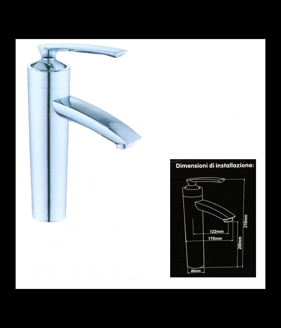 Trade Shop - Miscelatore 52325 Acciaio Bagno Lavabo Lavandino Vasca Monocomando Rubinetteria -