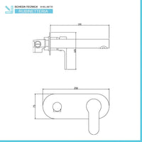 Miscelatore a muro cromato per lavabo serie Paco