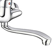Miscelatore a muro per lavello con canna curva in ottone cromo