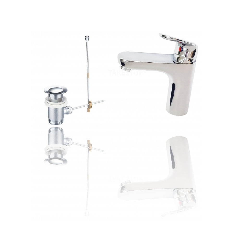 Trade Shop - Miscelatore Bagno Lavandino  52954 Piletta Scarico Filtro Fisso Doppio Foro -