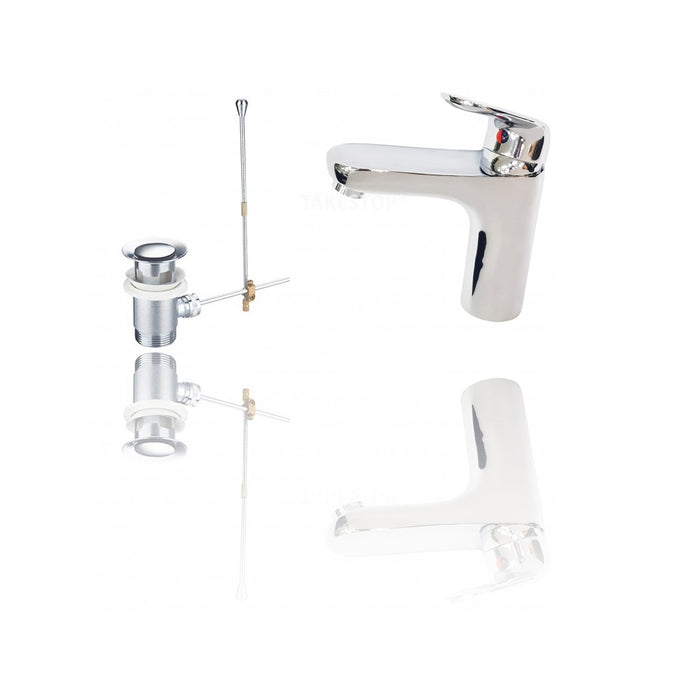 Trade Shop - Miscelatore Bagno Lavandino  52954 Piletta Scarico Filtro Fisso Doppio Foro -