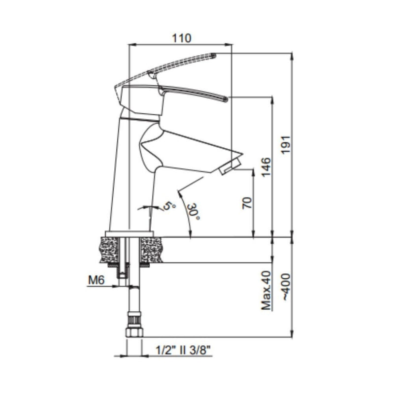 Miscelatore bidet Dynobis cromato con aeratore fisso