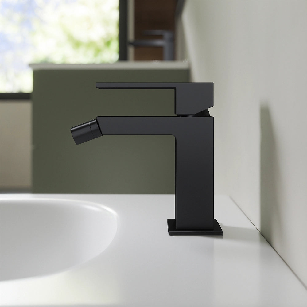 Set miscelatore lavabo ad incasso e bidet senza scarico nero opaco | Hedy