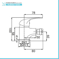 Miscelatore bidet in ottone cromato con piletta di scarico  Fast