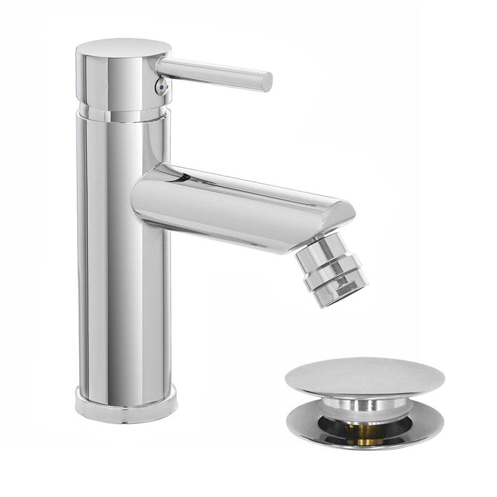 Miscelatore bidet inox cromato lucido con piletta click-clack  York
